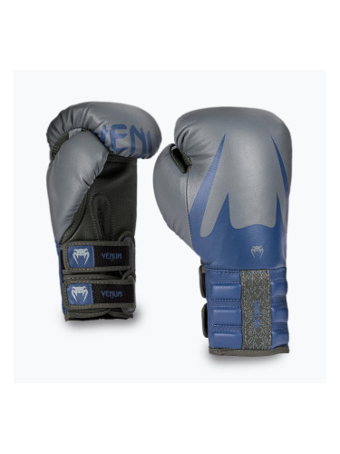 Боксови ръкавици Venum Reverso буреносно сиво/кралско синьо