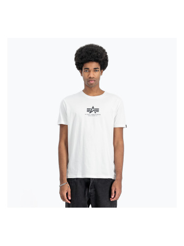 Alpha Industries мъжка тениска Basic Mid Logo бяла