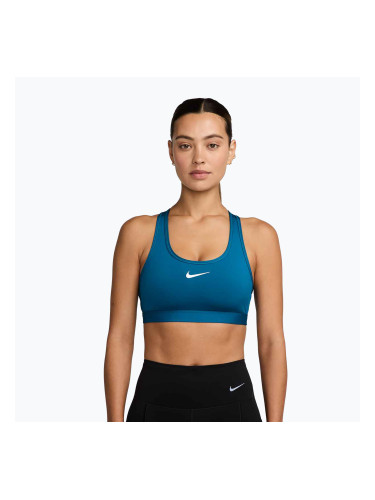 Спортен сутиен Nike Swoosh Medium Support green abyss/white