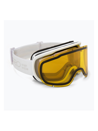 Дамски скиорски очила Giro Moxie white stacked/amber gold/yellow
