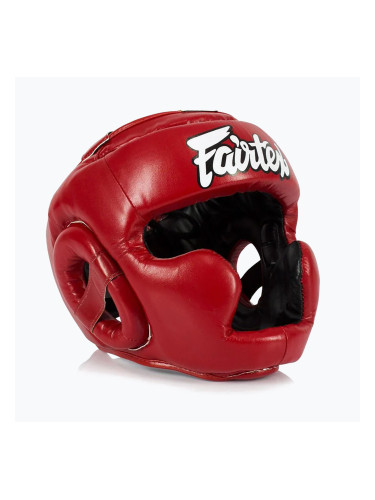 Детска боксьорска каска Fairtex Headguard for Kids red