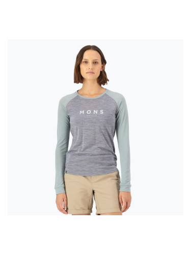 Дамски термален анцуг с дълъг ръкав Mons Royale Icon Raglan сив heather
