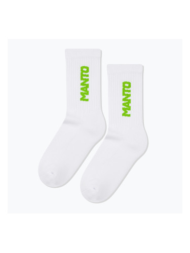 Чорапи MANTO Logotype white/green