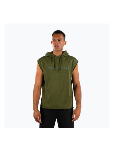 Мъжки суитшърт Venum Muay Thai VT Sleeveless Hoodie military green