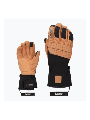 Мъжки скиорски ръкавици Lenz Think About brown/black