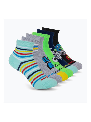 Детски чорапи SKECHERS Non Terry High Qtr Crew 6 чифта grey/grey