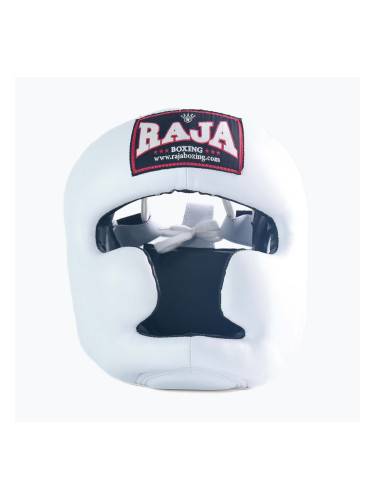RAJA BOXING Полукожена бяла боксова каска