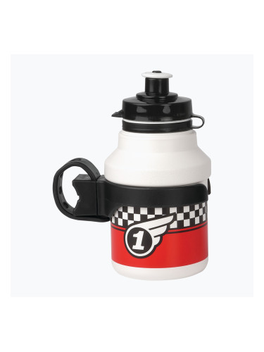 Polisport Race 350 ml бутилка за велосипед Junior + кошница бяло/червено