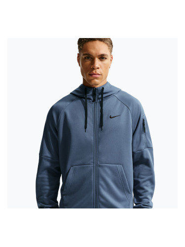 Мъжки суитшърт за тренировка Nike Therma Fit Full-Zip diffused blue/diffused blue/black