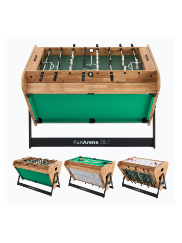 OneTeam FunArena 3 в 1 маса за джаги, кимбол, дървена/черна маса за билярд