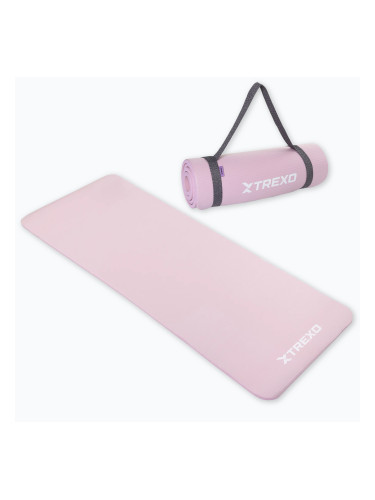 Подложка за упражнения XTREXO NBR 15 mm с каишка розова