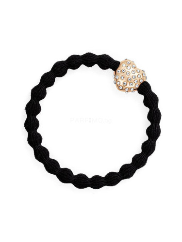 By Eloise London Bling Charms Gold Diamanté Bubble Heart Ластик за коса за жени 1 бр Нюанс černá