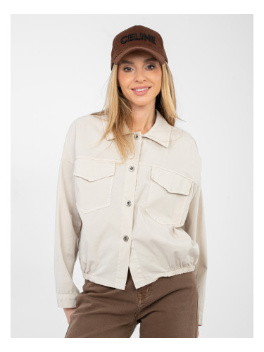 Бежова риза с дълъг ръкав