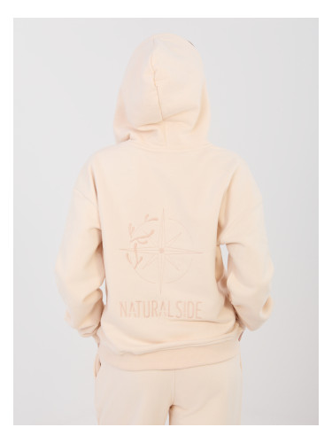 Дамски суичър с качулка от естествена кожа