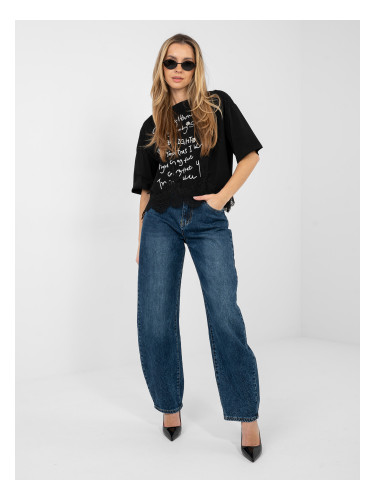 Черна блуза с къс ръкав