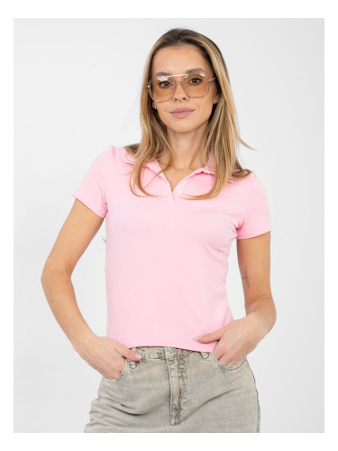 Светло розова поло риза