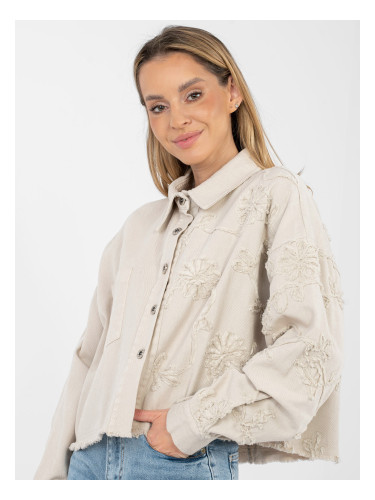 Бежово бродирано яке