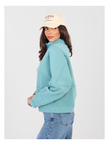 Тюркоазен суичър с качулка
