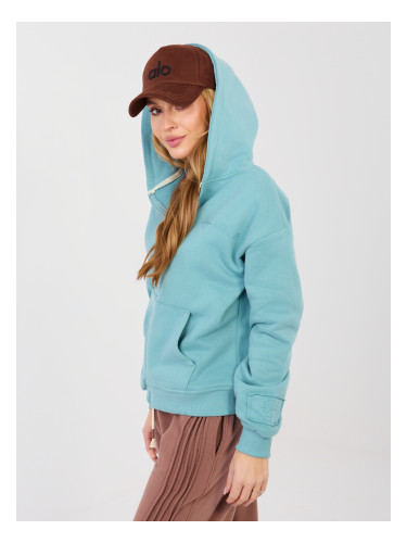 Тюркоазен суичър с качулка