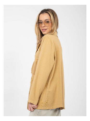 Дамско яке тип камила с бродерия