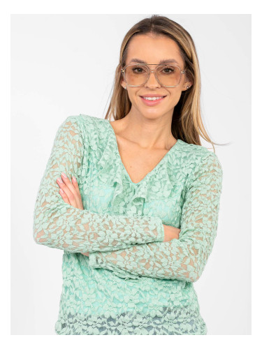 Дантелена блуза в цвят шамфъстък