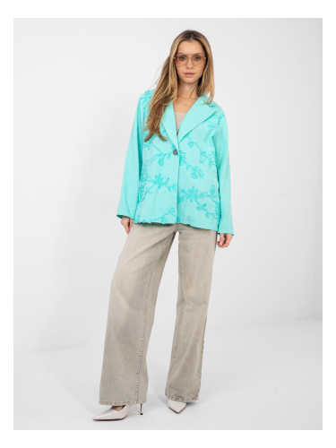 Тюркоазен блейзър с бродерия