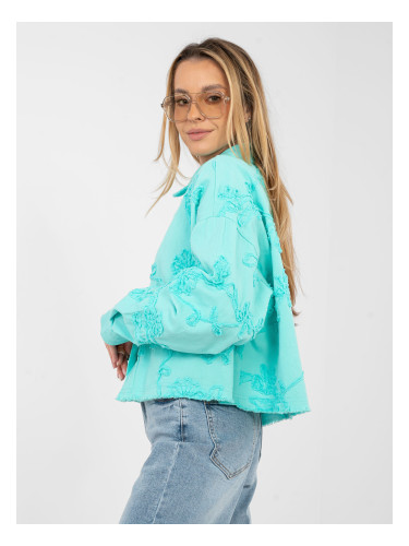 Тюркоазено дънково яке