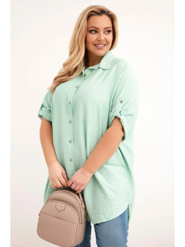 Риза от вискоза с големи размери и удължен гръб