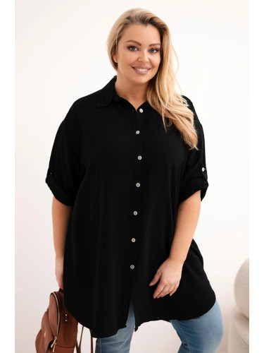 Дамска риза от вискоза с големи размери и удължен гръб