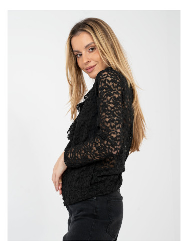 Черна дантелена блуза