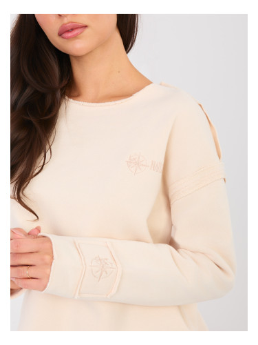 Светлобежов суичър с качулка