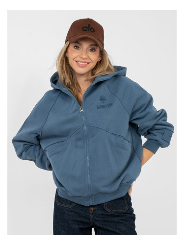 Дамски суичър с качулка, тъмносин