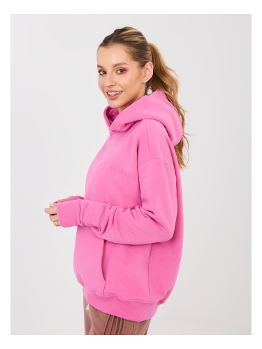 Розов суичър с качулка