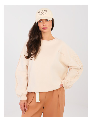 Дамски светлобежов суитшърт