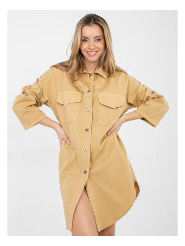 Рокля-риза в цвят камила