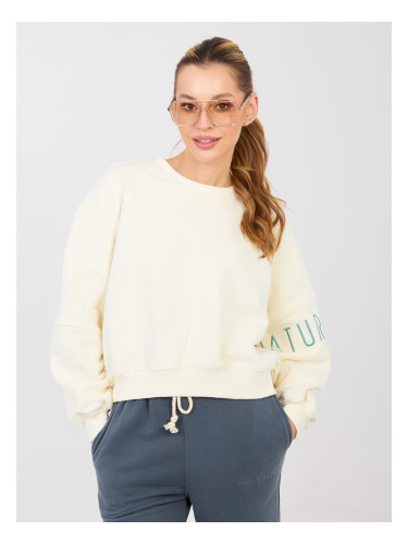 Суитшърт с качулка в екрю цвят