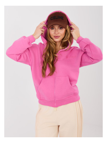 Розов суичър с качулка