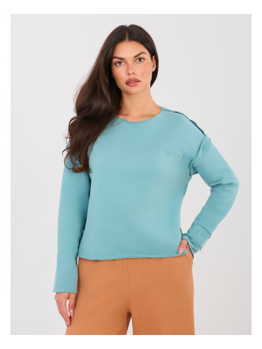 Тюркоазен суичър с качулка