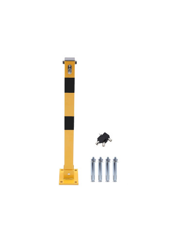 Сгъваем стоманен стълб / колче за ограничаване на паркоместа със заключваща система – 62 см, 3 ключа  RAZ565