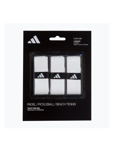 Грип за ракета за падел adidas Padel Overgrip Set 3 бр. white