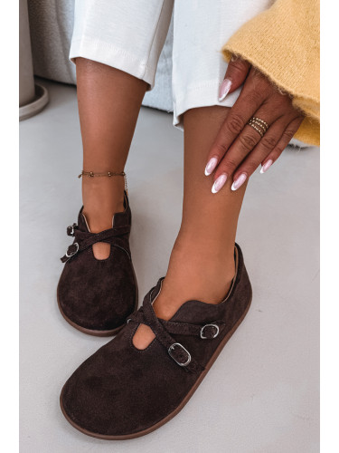 Кожени велурени мокасини Zazoo N1271 шоколадови