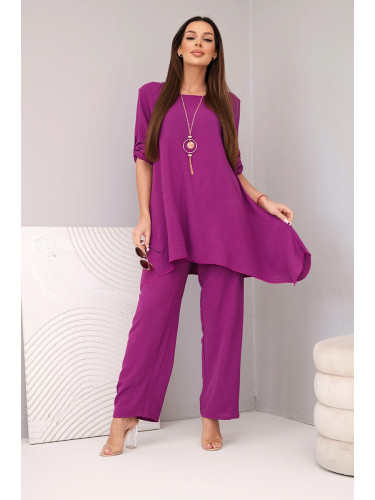 Италиански комплект Kesi блуза + панталон с висулка