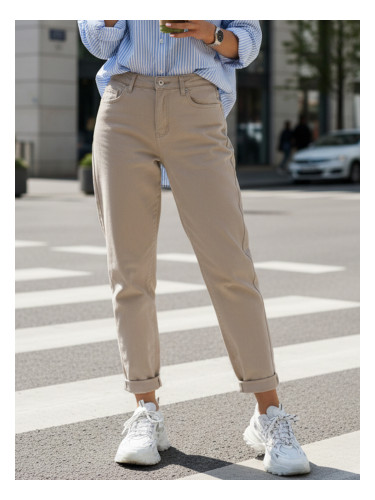 Бежови едноцветни панталони