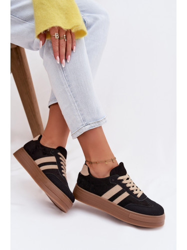 Дамски кецове на платформа Giselia черни