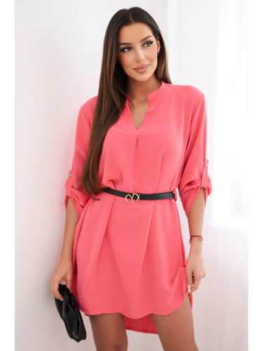 Италианска рокля Kesi с колан в малинов цвят