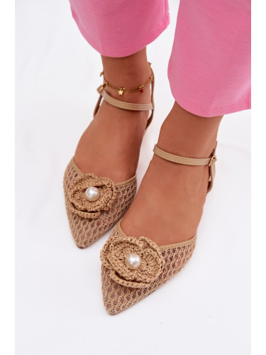 Дамски сандали с декориран блоков ток