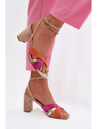 Дамски сандали на висок ток с каишки