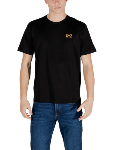 Черна тениска с къс ръкав EA7