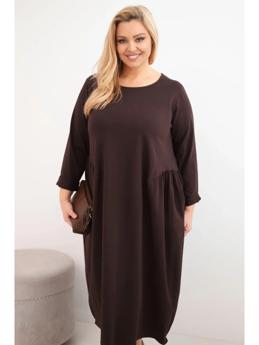 Рокля с дълъг ръкав за жени с големи размери