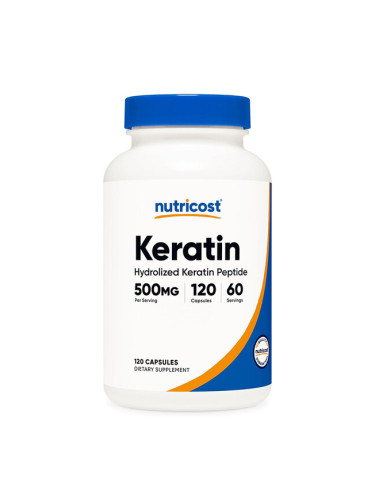 Кератин (хидролизирани кератинови пептитиди) 250 mg 120 капсули | Nutricost